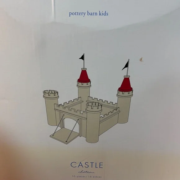 Pottery Barn Kids 16 Wooden Building Blocks Pieces Castle Set - Picture 3 of 12